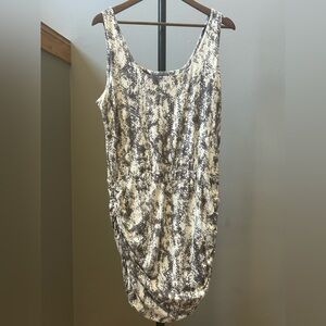 NWT XL Tart Collections snake skin print bodycon, side cinched mini dress